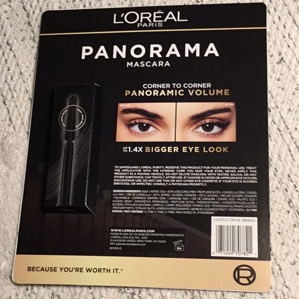 L'Oreal Panorama Mascara Blackest Black Panoramic Volume set of 2 mascaras